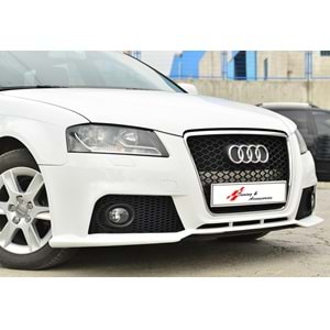 Audi A3 8P 2008+ - Panjur RS3 Stil, Krm. Çerçeve Piano Black Izgara ABS