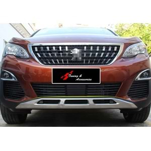 Peugeot 3008 2 2016+ - Plate Ön Arka Oem Stil, Mat Gri Yüzey P. Çelik Set