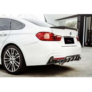 BMW F36 2014+ - Spoiler M4 V2B Stil Bagaj Üzeri, Piano Black ABS