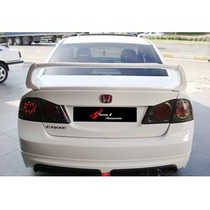 Honda Civic FD6 2006+ - Spoiler Mugen RR Stil Bagaj Üzeri, İşlemsiz Ham Yüzey ABS 4 Parça