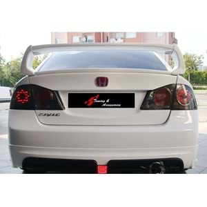 Honda Civic FD6 2006+ - Spoiler Mugen RR Stil Bagaj Üzeri, İşlemsiz Ham Yüzey ABS 4 Parça