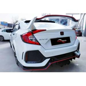 Honda Civic FC5 2016+ - Spoiler Type R Stil Bagaj Üzeri , İşlemsiz Ham Yüzey ABS 3 Parça