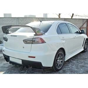 Mitsubishi Lancer Evo X 2007+ - Spoiler Evo Stil V1B Bagaj Üzeri, İşlemsiz Ham Yüzey ABS 3 Parça