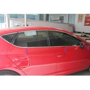 Seat Leon Mk3 2012+ - Krom Cam Çerçeve Seti Oem Stil, Paslanmaz Çelik Set