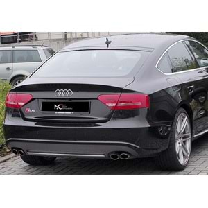 Audi A5 8T3 2007+ - Difüzör S5 Std. Sağ Sol Çiftli Çıkış, Mat Gri ABS