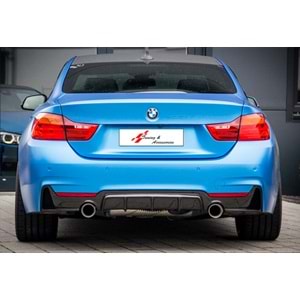 BMW F32 2014+ - Difüzör/Arka, M Performance V1 Stil, Sağ Sol Tekli Çıkış, Piano Black Boyalı Ürün Yüzeyi, ABS
