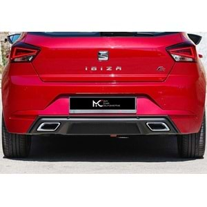 Seat Ibiza Mk5 2017+ - Difüzör FR V2 Oem Stil Egzos Uçlu, Mat Siyah Ürün Yüzeyi ABS