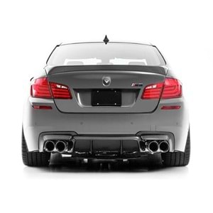 BMW F10 2010+ - Difüzör/Arka, M5 Vorstainer V2 Stil, Sağ Sol Çiftli Çıkış, Piano Black Boyalı Ürün Yüzeyi, ABS