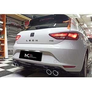 Seat Leon Mk3 2012+ - Difüzör FR V2 Stil Egzos Uçlu, Piano Black Boyalı Ürün Yüzeyi ABS Set