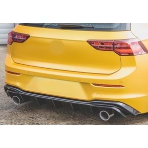VW Golf Mk8 2019+ - Difüzör/Arka, GTI/TCR Stil, Sağ Sol Tekli Çıkış, Piano Black Boyalı Ürün Yüzeyi, ABS