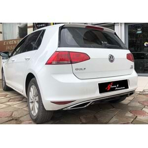 VW Golf Mk7 2012+ - Difüzör 7.5 R Line Stil Kromlu, Piano Black Boyalı Ürün Yüzeyi ABS Set