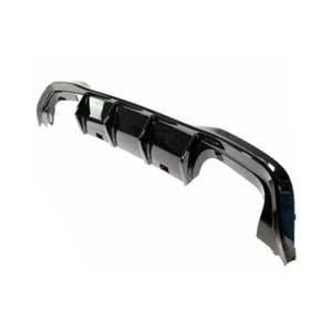 VW Golf Mk8 2019+ - Difüzör/Arka R Stil, Sağ Sol Çiftli Çıkış, Piano Black Boyalı Ürün Yüzeyi, ABS