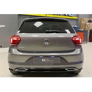 VW Polo Mk6 2017+ - Difüzör R Line Stil Kromlu , Piano Black Boyalı Ürün Yüzeyi ABS Set