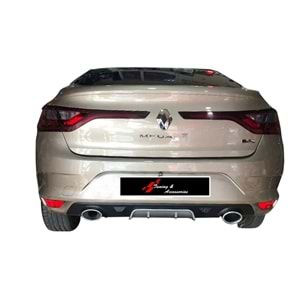 Renault Megane 4 2016+ - Difüzör Oem Stil Sağ Sol Tekli Çıkış, Gri Mat Siyah Ürün Yüzeyi ABS