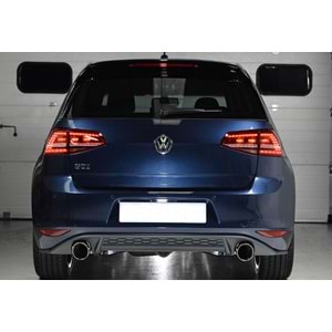 VW Golf Mk7 2012+ - Difüzör/Arka, GTI V2 Stil, Sağ Sol Tekli Çıkış, Piano Black Boyalı Ürün Yüzeyi, ABS