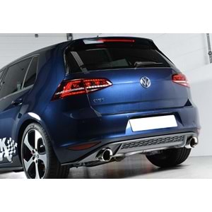 VW Golf Mk7 2012+ - Difüzör/Arka, GTI V2 Stil, Sağ Sol Tekli Çıkış, Piano Black Boyalı Ürün Yüzeyi, ABS