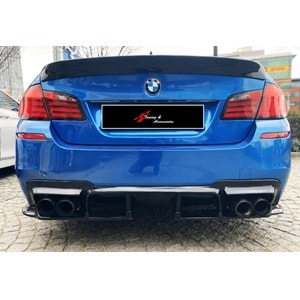 BMW F10 2010+ - Difüzör Vorstainer Custom Sağ Sol Çiftli Çıkış 3 Parça, Piano Black Ürün Yüzeyi Vakum