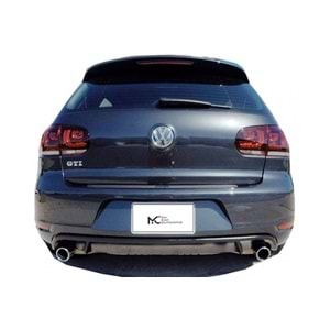 VW Golf Mk6 2008+ - Difüzör GTI Stil Sol Çiftli Çıkış, Mat Siyah Vakum