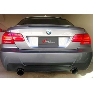 BMW E92 2007+ - Difüzör M Technic Sağ Sol Tekli Çıkış, Piano Black Vakum