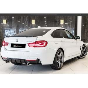 BMW F32 2014+ - Difüzör M Performance Stil Sağ Sol Tekli Çıkış, Piano Black ABS