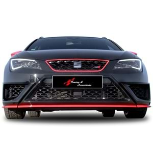 Seat Leon Mk3 2012+ - Ön Lip JE Design Stil, Mat Siyah Vkm.