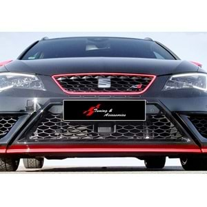 Seat Leon Mk3 2012+ - Ön Lip JE Design Stil, Mat Siyah Vkm.