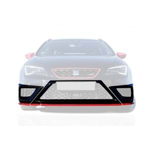 Seat Leon Mk3 2012+ - Ön Lip JE Design Stil, Mat Siyah Vkm.