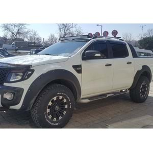 Ford Ranger T6 FL 2015+ - Çamurluk Kaplaması Elegance V1 Vidalı, Mat Siyah Vakum Set