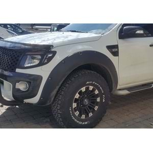 Ford Ranger T6 FL 2015+ - Çamurluk Kaplaması Elegance V1 Vidalı, Mat Siyah Vakum Set