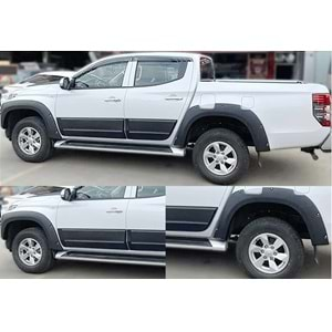 Mitsubishi L200 5 FL 2019+ - Çamurluk Kaplaması A Plus+ Elegance V3 Stil Vidalı, Mat Siyah Ürün Yüzeyi Vkm. Set