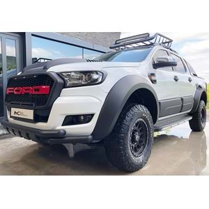 Ford Ranger T6 2011+ - Çamurluk Kaplaması A Plus+ Jumbo Stil, Mat Siyah Yüzey Vkm. Set