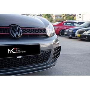 VW Golf Mk6 2008+ - Sis Farı Kaplaması/Ön, GTI V2 Style, Piano Black Boyalı Ürün Yüzeyi, ABS, Set