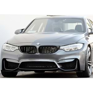 BMW F30 2012+ - Panjur M3 Stil Çift Çizgi, Piano Black Çerçeve İç Yüzey ABS Set