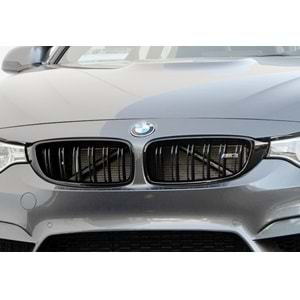 BMW F30 2012+ - Panjur M3 Stil Çift Çizgi, Piano Black Çerçeve İç Yüzey ABS Set