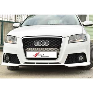 Audi A3 8P 2008+ - Panjur RS3 Stil, Krm. Çerçeve/Piano Black Izgara, ABS