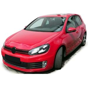 VW Golf Mk6 2008+ - Panjur GTI Stil, Kırmızı Şerit Piano Black Izgara ABS