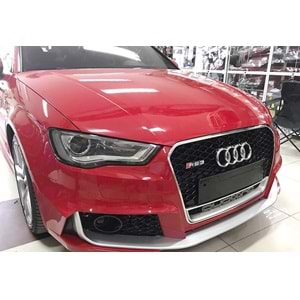 Audi A3 8V 2012+ - Panjur RS3 Stil, Krm. Çerçeve Piano Black Izgara ABS