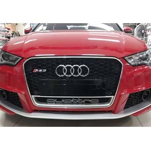 Audi A3 8V 2012+ - Panjur RS3 Stil, Krm. Çerçeve Piano Black Izgara ABS