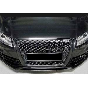 Audi A5 B8 2007+ - Panjur RS5 Stil, Piano Black Çerçeve+Izgara, ABS