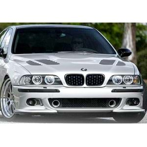 BMW E39 1995+ - Panjur Diamond Stil, Piano Black Çerçeve İç Krom Şerit ABS Set