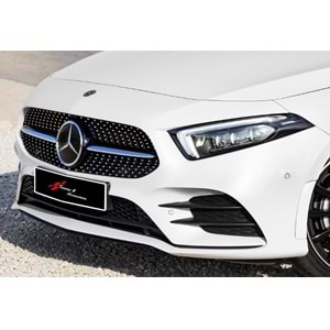 M. Benz W177 2018+ - Panjur Diamond Stil, Piano Black Üst Şerit Krm. İç Yüzey ABS Set