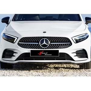 M. Benz W177 2018+ - Panjur Diamond Stil, Piano Black Üst Şerit Krm. İç Yüzey ABS Set