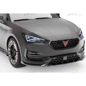 Seat Cupra Leon Mk1 2020+ - Tampon Lipi/Ön, A Pex Cupra V1 Style, Piano Black Parlak Ürün Yüzeyi, Vakum