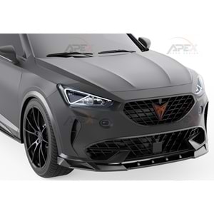 Seat Cupra Formentor Mk1 2020+ - Tampon Lipi/Ön, A Pex Cupra V1 Stil, Piano Black Parlak Ürün Yüzeyi, Vakum