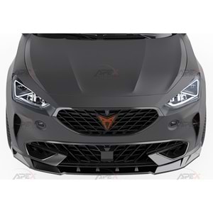 Seat Cupra Formentor Mk1 2020+ - Tampon Lipi/Ön, A Pex Cupra V1 Stil, Piano Black Parlak Ürün Yüzeyi, Vakum