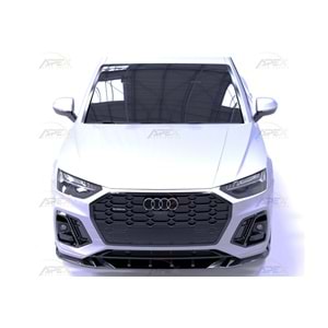 Audi Q5 S Mk2 FL 2021+ - Tampon Lipi/Ön, A Pex S/S Line V1 Stil, Piano Black Parlak Ürün Yüzeyi, Vakum