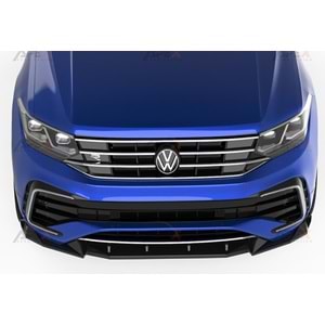 VW Tiguan Mk2 FL 2020+ - Tampon Lipi/Ön, A Pex R/R Line V1 Stil, Piano Black Parlak Ürün Yüzeyi, Vakum