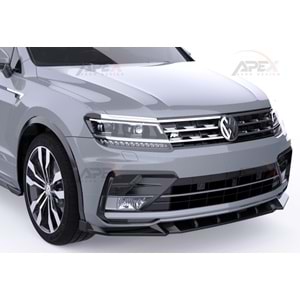 VW Tiguan Mk2 2016+ - Tampon Lipi/Ön, A Pex R/R Line V1 Stil, Piano Black Parlak Ürün Yüzeyi, Vakum