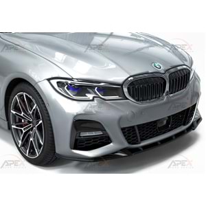 BMW G20 2019+ - Tampon Lipi/Ön, A Pex M Pack V1 Stil, Piano Black Parlak Ürün Yüzeyi, Vakum