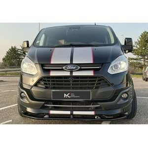 Ford Tran. Custom Mk1 2012+ - Ön Lip A Plus+ Sport V1 Stil, Piano Black Parlak Ürün Yüzeyi, Vkm.